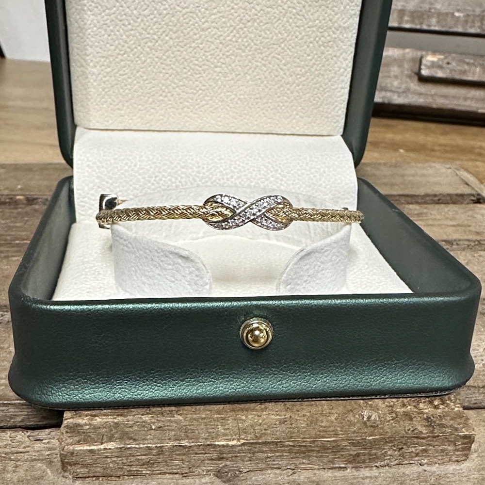 Charles Garnier nwot infinity gold silver 925 Peru stamped expandable bracelet